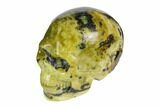 Realistic, Polished Yellow Turquoise Jasper Skull #116536-1
